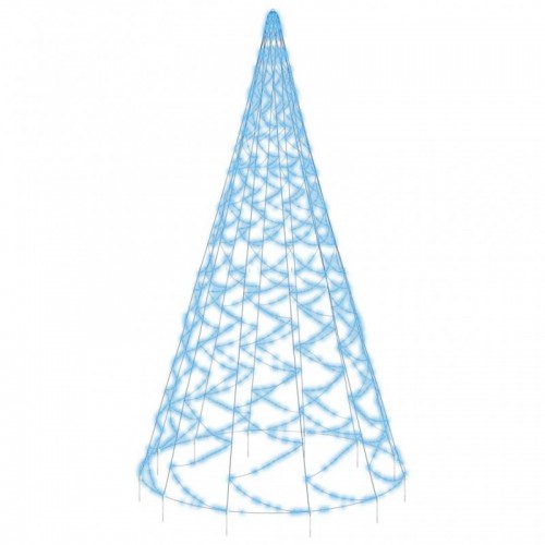 Karácsonyfa zászlórúdon 1400 kék LED-del 500 cm
