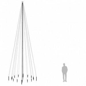 Karácsonyfa cövekkel 1134 hideg fehér LED-del 800 cm