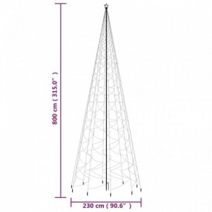 Hideg fehér fényű karácsonyfa tüskével 3000 LED-del 800 cm