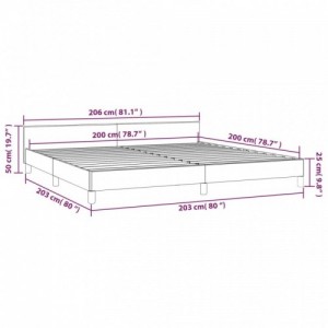 Sötétkék bársony ágykeret matrac nélkül 200x200 cm