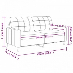 Kétszemélyes világosszürke szövetkanapé 140 cm