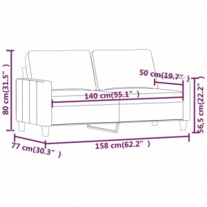 2 személyes cappuccino színű műbőr kanapé 140 cm