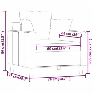 Sötétszürke bársony kanapéfotel 60 cm