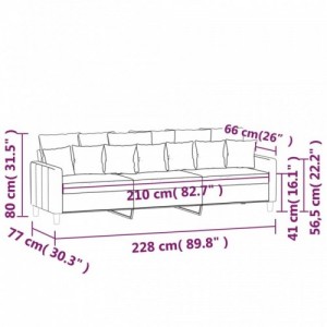 3 személyes világosszürke bársony kanapé 210 cm