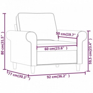 Sötétszürke szövet kanapéfotel 60 cm