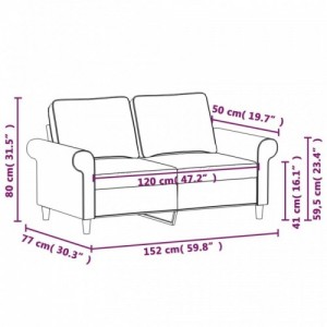 2 személyes sötétszürke szövetkanapé 120 cm