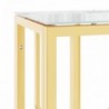 Aranyszínű üveg és rozsdamentes acél tálalóasztal 70x30x70 cm
