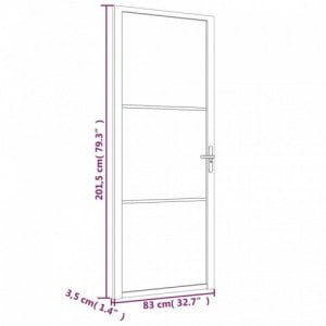 Fehér ESG üveg és alumínium beltéri ajtó 83 x 201,5 cm