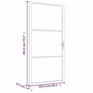 Fehér ESG üveg és alumínium beltéri ajtó 102,5 x 201,5 cm