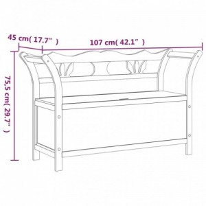 Fehér tömör fenyőfa pad 107 x 45 x 75,5 cm