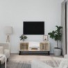 Fehér szerelt fa és vas TV-szekrény 105x30x45 cm