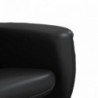 Fekete dönthető műbőr fotel lábzsámollyal