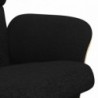 Fekete szövet dönthető fotel lábtartóval
