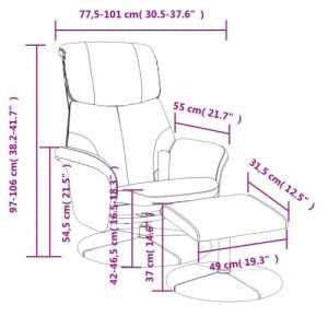 Szürke dönthető műbőr masszázsfotel lábzsámollyal