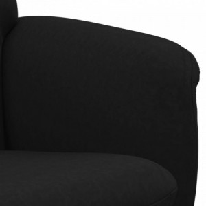 Fekete bársony dönthető fotel lábtartóval