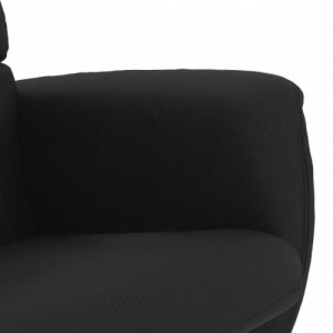 Fekete dönthető műbőr fotel lábzsámollyal