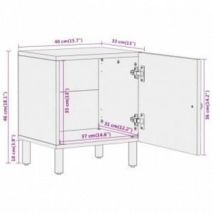2 db tömör mangófa éjjeliszekrény 40 x 33 x 46 cm