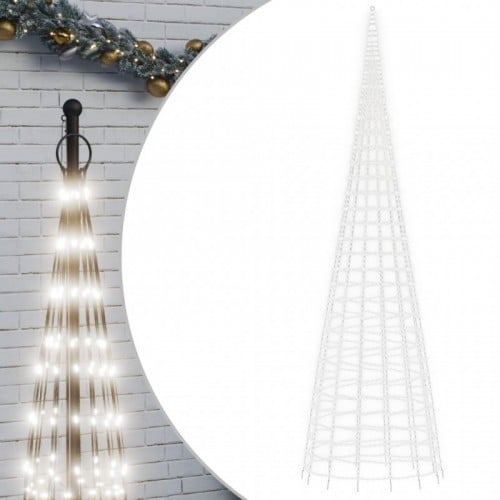 Hideg fehér karácsonyfa lámpa zászlórúdon 3000 LED-del 800 cm