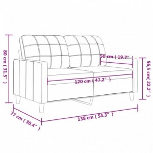 Kétszemélyes sötétszürke szövetkanapé 120 cm