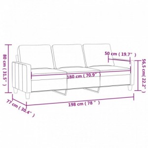 3 személyes szürke műbőr kanapé 180 cm