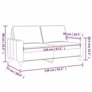 Kétszemélyes barna szövetkanapé 120 cm