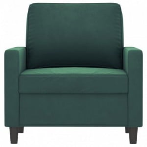 Sötétzöld bársony kanapéfotel 60 cm