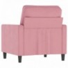 Rózsaszín bársony kanapéfotel 60 cm
