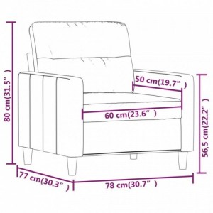 Tópszínű szövet kanapéfotel 60 cm