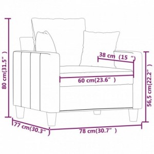 Sötétszürke szövet kanapéfotel 60 cm