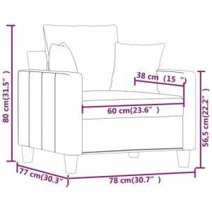 Barna szövet kanapéfotel 60 cm