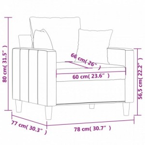 Sötétzöld bársony kanapéfotel 60 cm