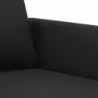 3 személyes fekete műbőr kanapé 180 cm