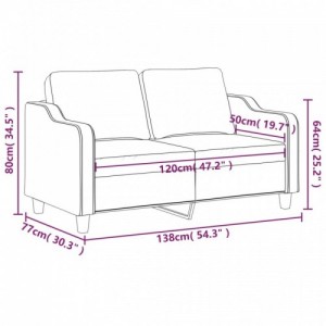 Kétszemélyes világosszürke szövetkanapé 120 cm