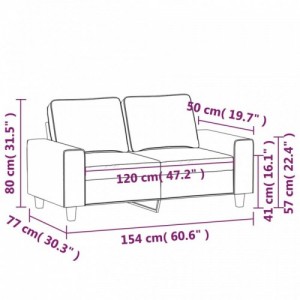 Kétszemélyes bordó szövet kanapé 120 cm