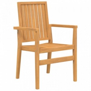 2 db tömör tíkfa rakásolható kerti szék 56,5x57,5x91 cm