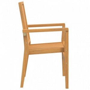 2 db tömör tíkfa rakásolható kerti szék 56,5x57,5x91 cm