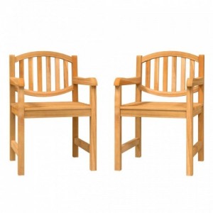 2 db tömör tíkfa kerti szék 58x59x88 cm