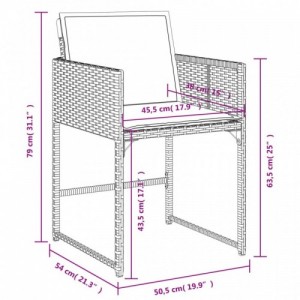 4 db vegyes bézs polyrattan kerti szék párnával