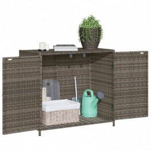 Szürke polyrattan kerti tárolószekrény 83x45x76 cm