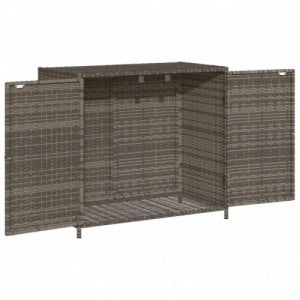 Szürke polyrattan kerti tárolószekrény 83x45x76 cm