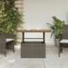 Szürke polyrattan és akácfa kerti asztal 90 x 55 x 71 cm