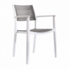 Rakásolható szék, fehér|szürke-barna, HERTA