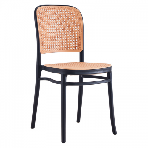 Rakásolható szék, fekete|bézs, LENITA