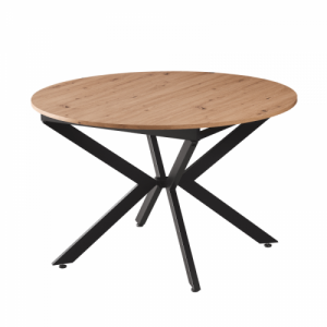 Kihúzható étkezőasztal, artisan tölgy|fekete, 100x100-140x75 cm, ABERO TYP 1