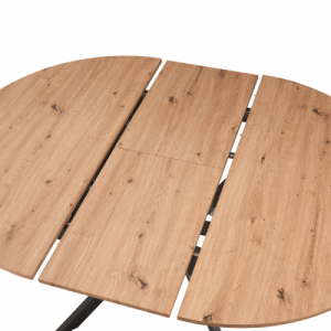 Kihúzható étkezőasztal, artisan tölgy|fekete, 120x120-160x75 cm, ABERO TYP 2
