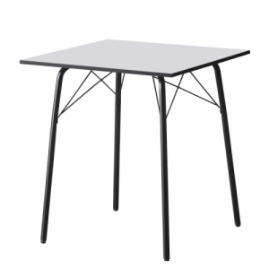 Étkezőasztal, fehér|fekete, 70x70x75 cm, NALAK TYP 1