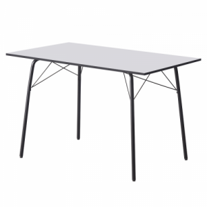 Étkezőasztal, fehér|fekete, 120x75x75 cm, NALAK TYP 2