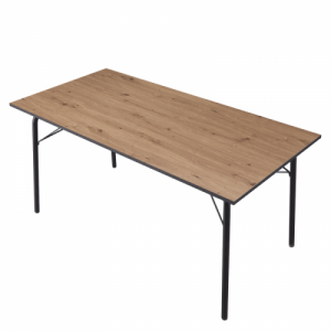 Étkezőasztal, artisan tölgy|fekete, 160x80x75 cm, NALAK TYP 3