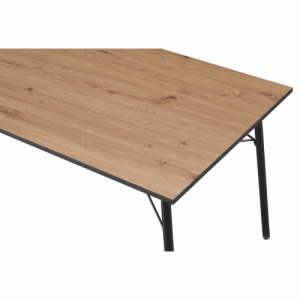 Étkezőasztal, artisan tölgy|fekete, 160x80x75 cm, NALAK TYP 3