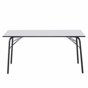Étkezőasztal, fehér|fekete, 160x80x75 cm, NALAK TYP 3